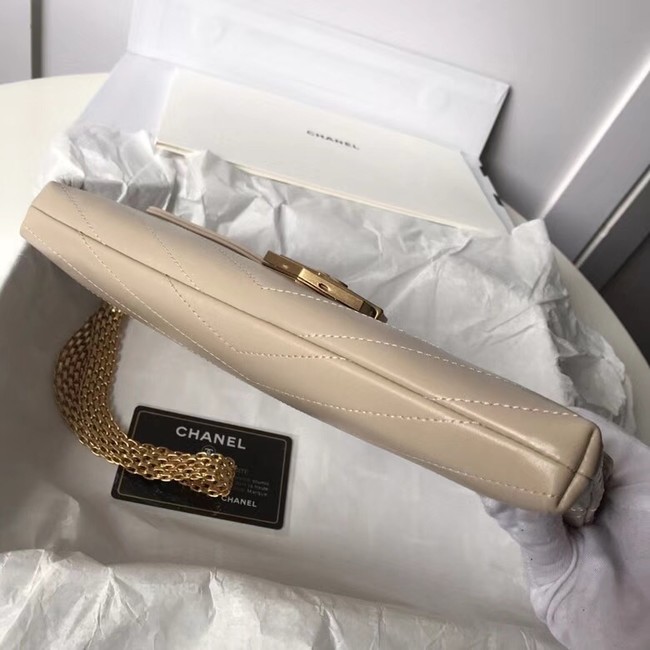 Chanel Clutch Calfskin & Gold-Tone Metal A57493 Beige