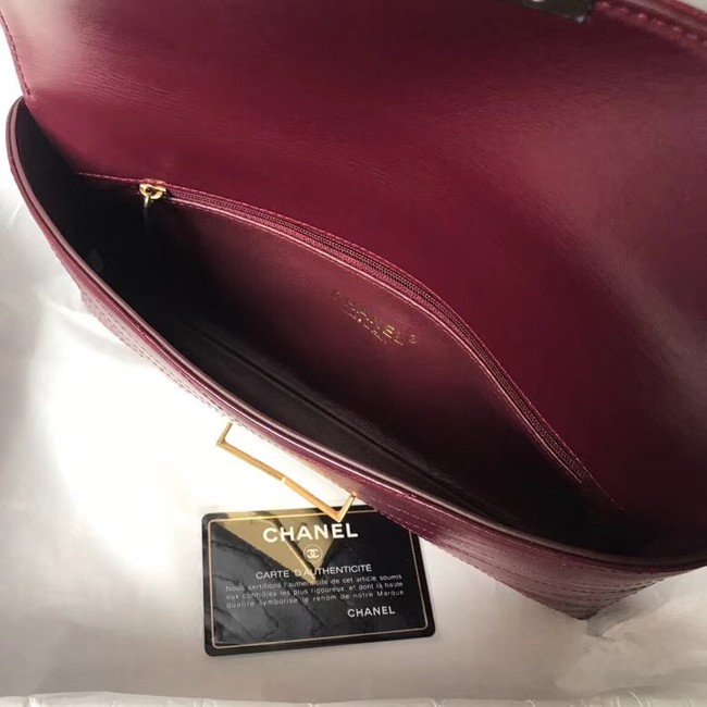 Chanel Clutch Calfskin & Gold-Tone Metal A57493 Burgundy