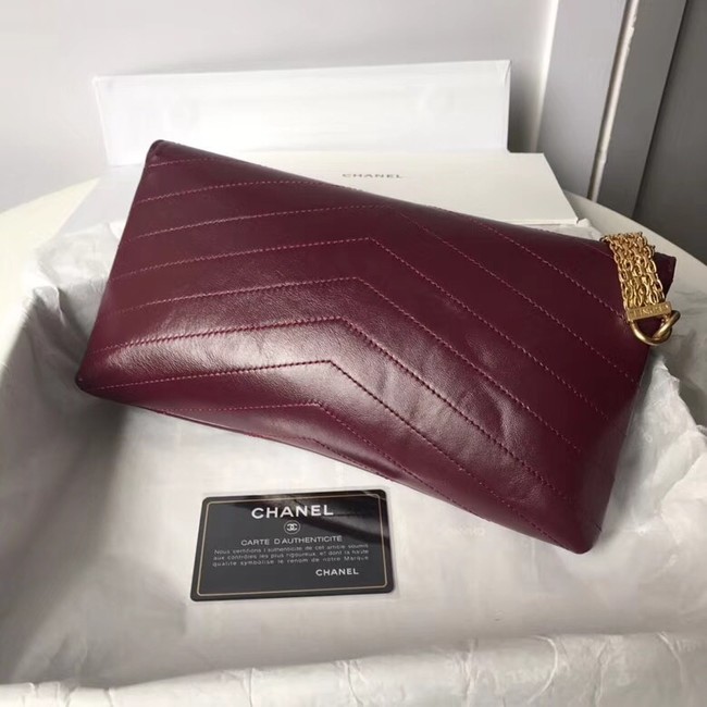 Chanel Clutch Calfskin & Gold-Tone Metal A57493 Burgundy