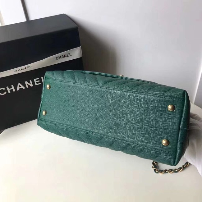 Chanel Flap Bag with Top Handle A92991 green