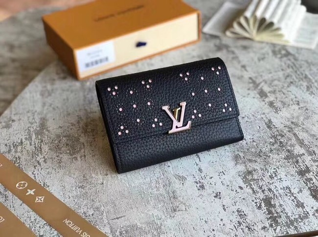 Louis Vuitton original CAPUCINES COMPACT WALLET M62564 black