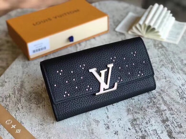 Louis Vuitton original CAPUCINES WALLET M62556 black