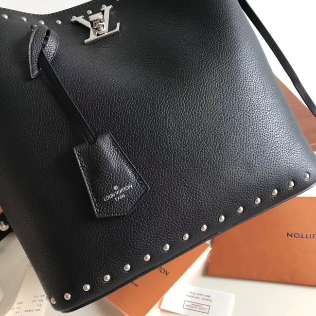 Louis Vuitton original LOCKME BUCKET M43878 black