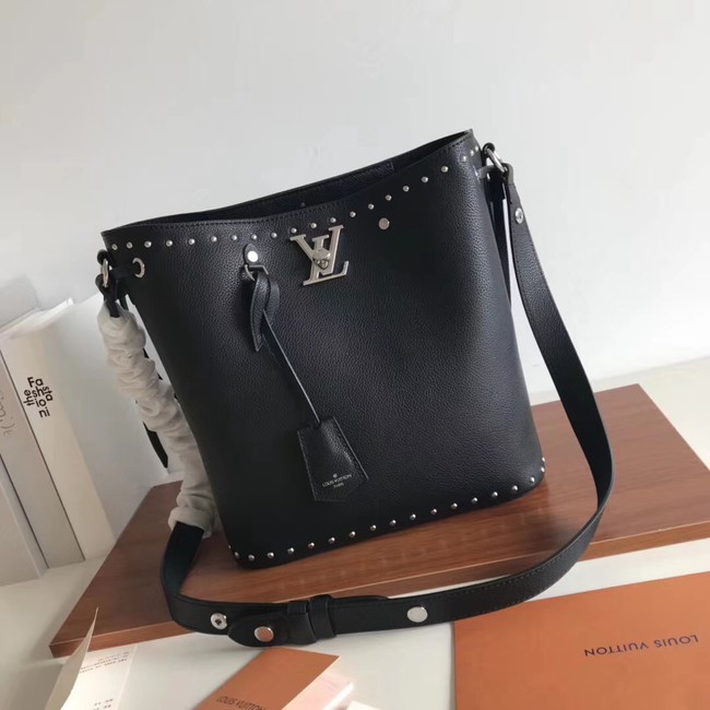 Louis Vuitton original LOCKME BUCKET M43878 black