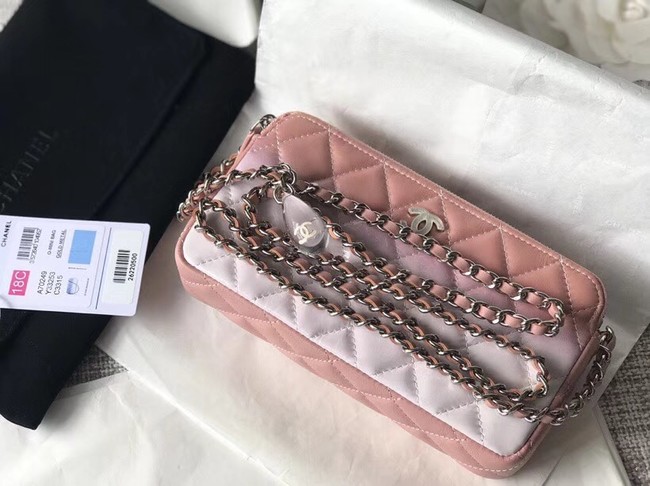 Chanel Clutch with Chain A70249 pink