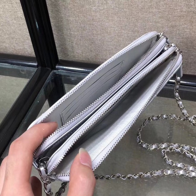 Chanel Clutch with Chain A84509 Silver