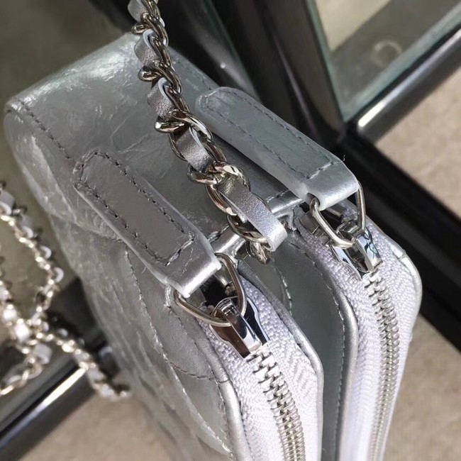 Chanel Clutch with Chain A84509 Silver