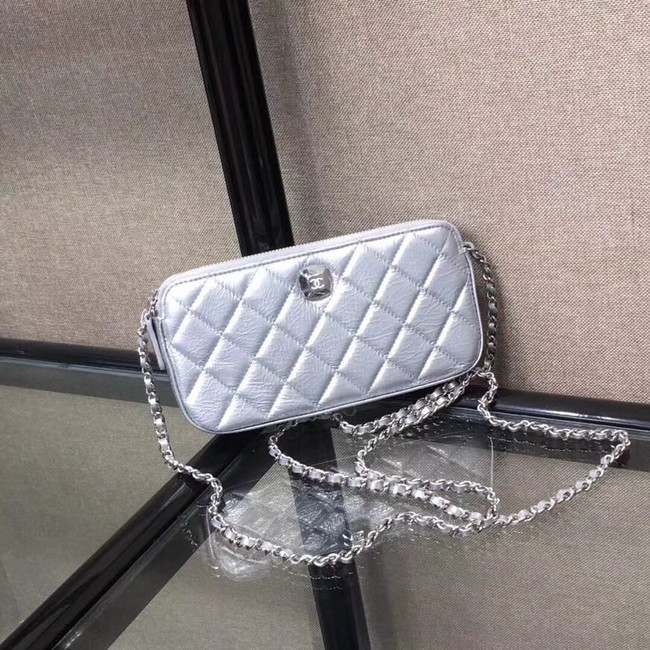 Chanel Clutch with Chain A84509 Silver