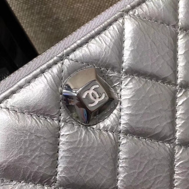 Chanel Clutch with Chain A84509 Silver