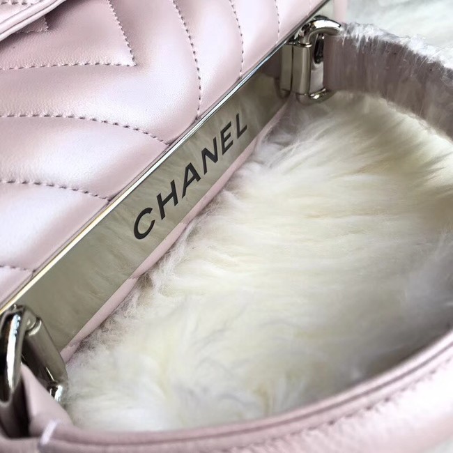 Chanel Small Flap Bag with Top Handle B92236 Pink