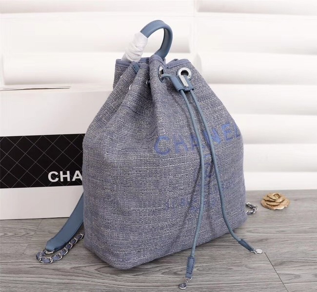 Chanel Canvas Backpack A57498 blue