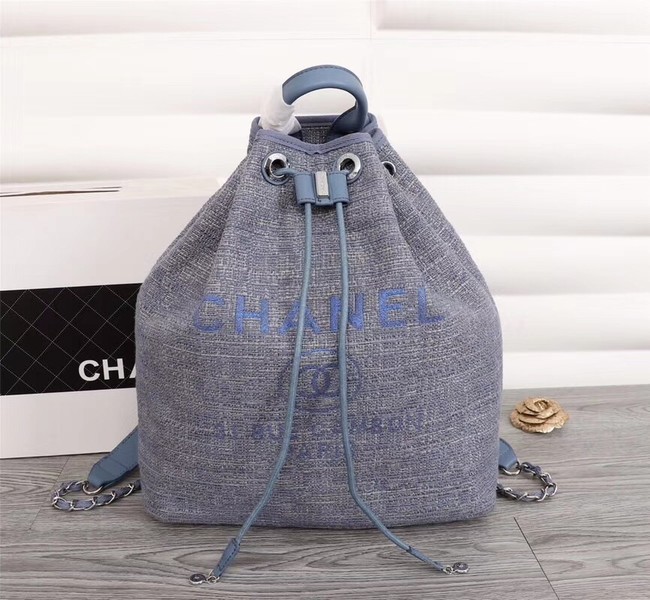 Chanel Canvas Backpack A57498 blue