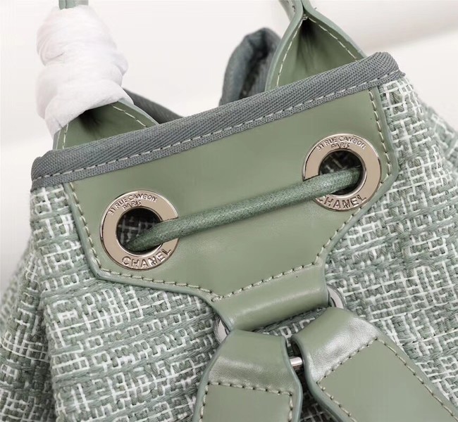 Chanel Canvas Backpack A57498 green