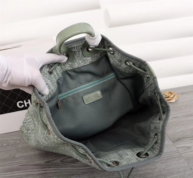 Chanel Canvas Backpack A57498 green