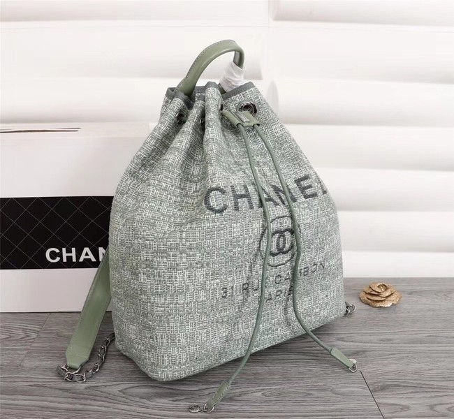 Chanel Canvas Backpack A57498 green