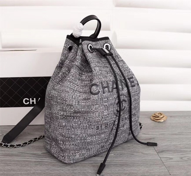 Chanel Canvas Backpack A57498 grey