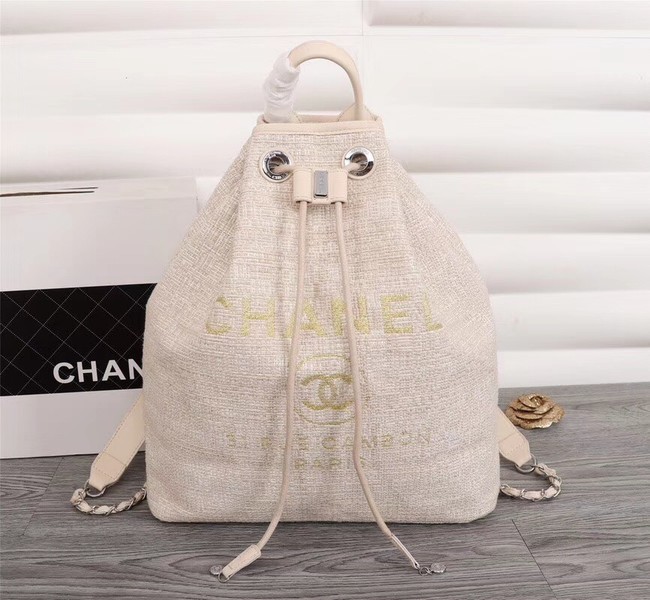 Chanel Canvas Backpack A57498 off-white