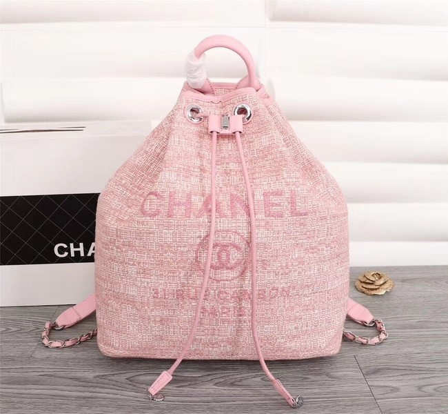 Chanel Canvas Backpack A57498 pink