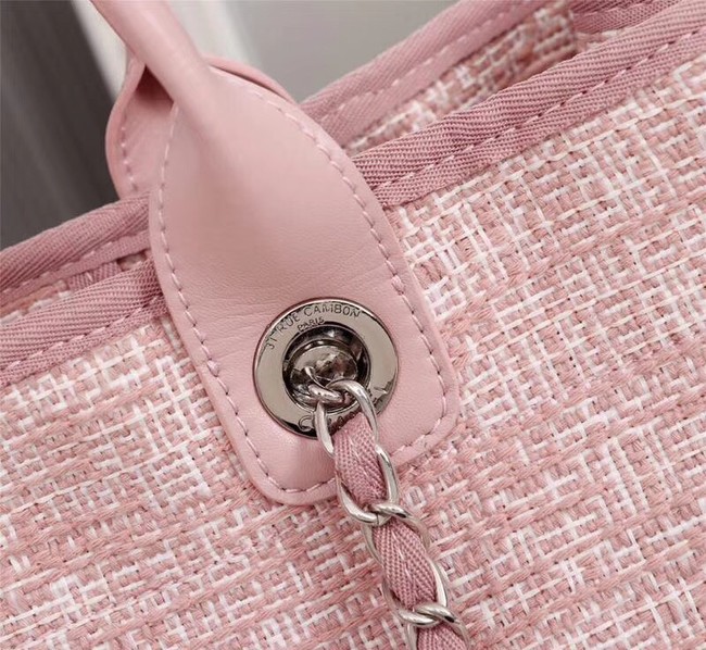 Chanel Canvas Tote Shopping Bag 8099 pink