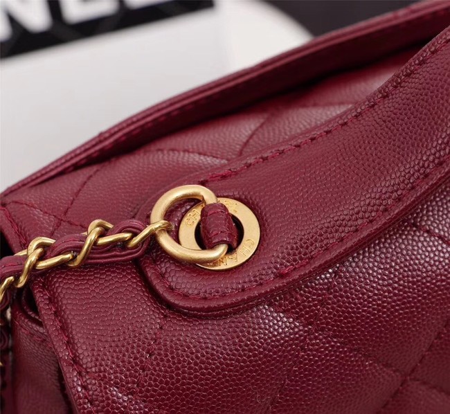 Chanel caviar Tote Bag 25691 red