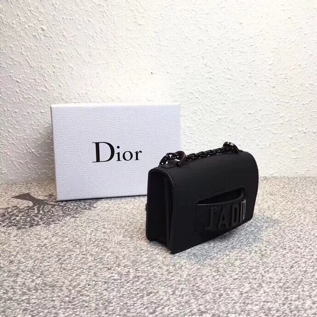 MINI JADIOR FLAP BAG IN BLACK CALFSKIN M9002S