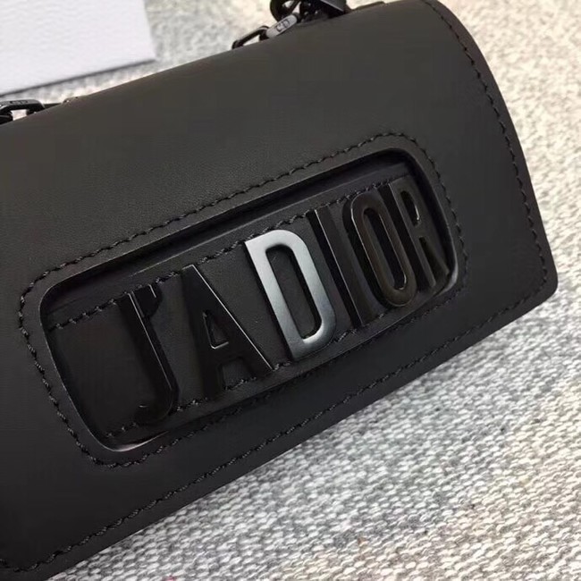 MINI JADIOR FLAP BAG IN BLACK CALFSKIN M9002S