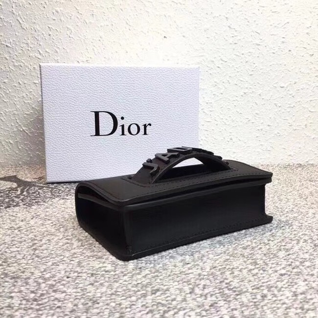 MINI JADIOR FLAP BAG IN BLACK CALFSKIN M9002S