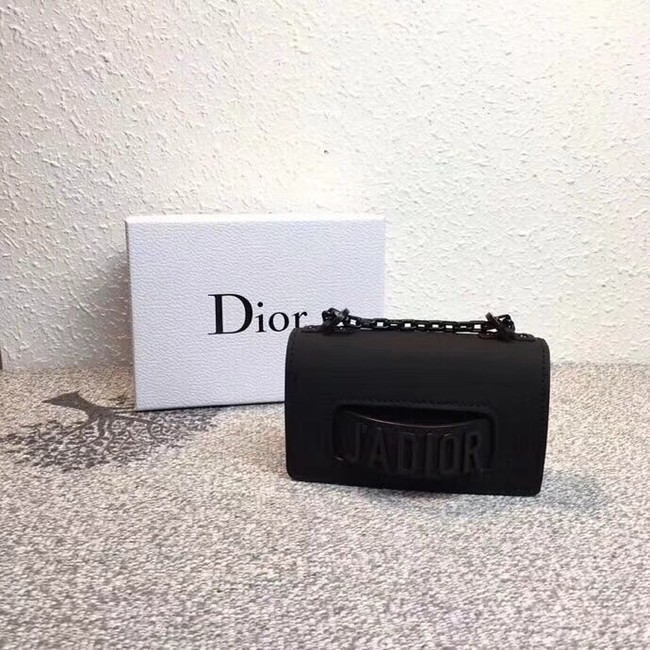 MINI JADIOR FLAP BAG IN BLACK CALFSKIN M9002S