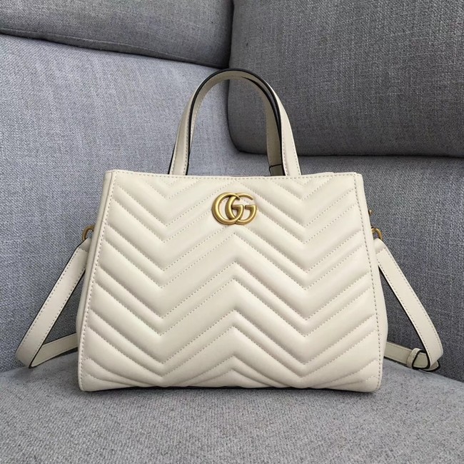 Gucci GG Marmont small top handle bag 448054 white