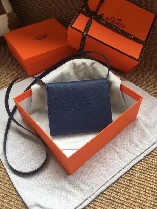 Hermes Clutch Epsom calfskin H0589 Dark Blue