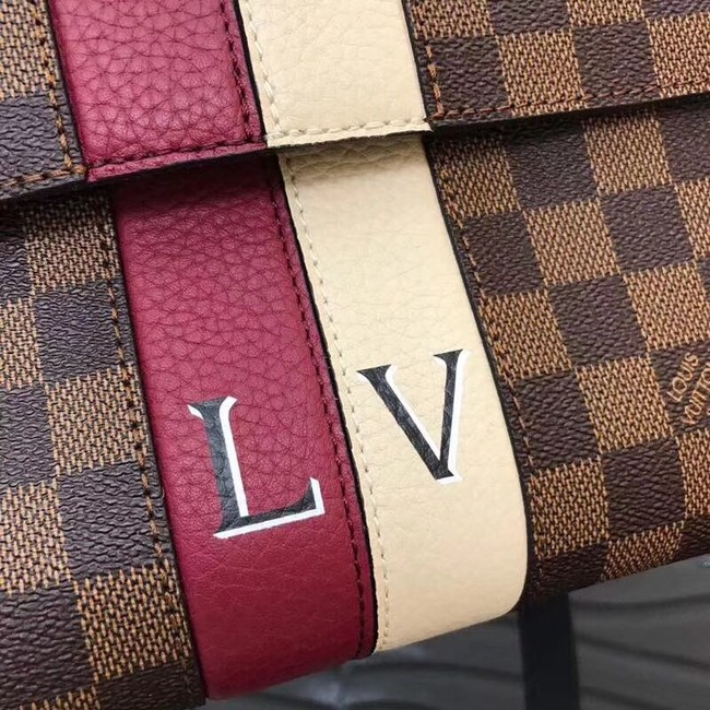 Louis vuitton original monogram canvas ONE HANDLE 41076 red&white