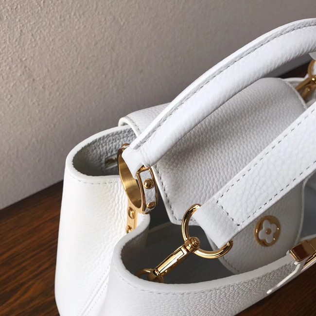 Louis vuitton original taurillon leather Capucines PM M48865 white