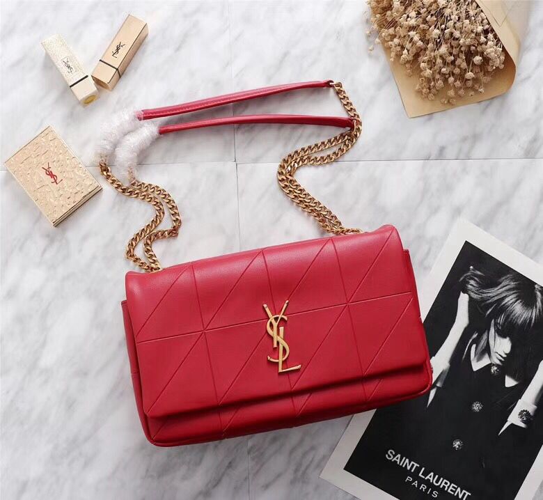 SAINT LAURENT Jamie monogram leather shoulder bag 2833 red