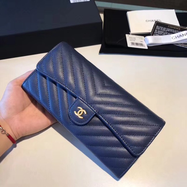 Chanel Classic Flap Wallet A80758 Blue