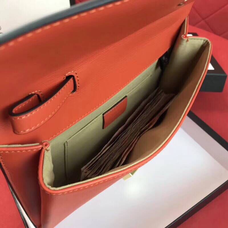 Gucci Calfskin Leather Clutch 477627 Orange