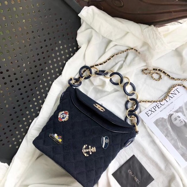 Chanel Bucket Bag A57868 Navy Blue