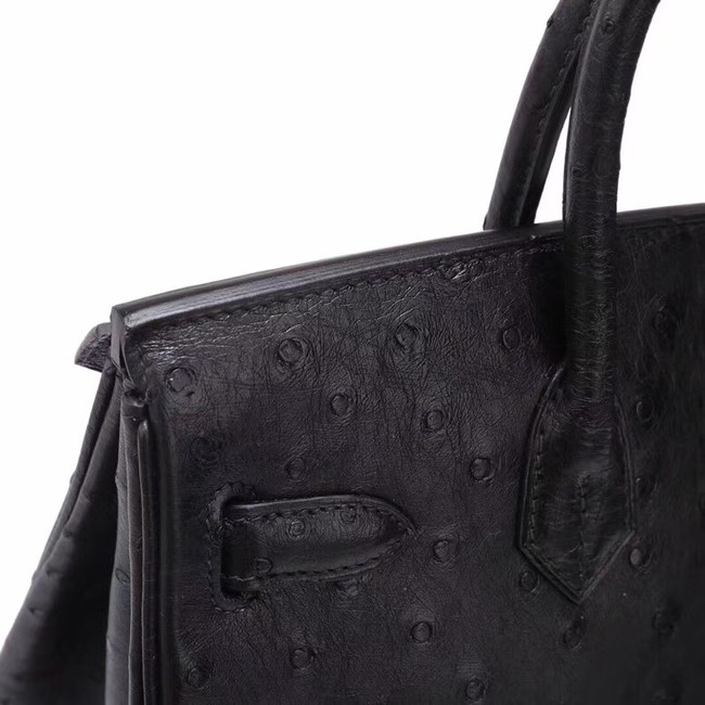 Hermes Real ostrich leather birkin bag BK35 black