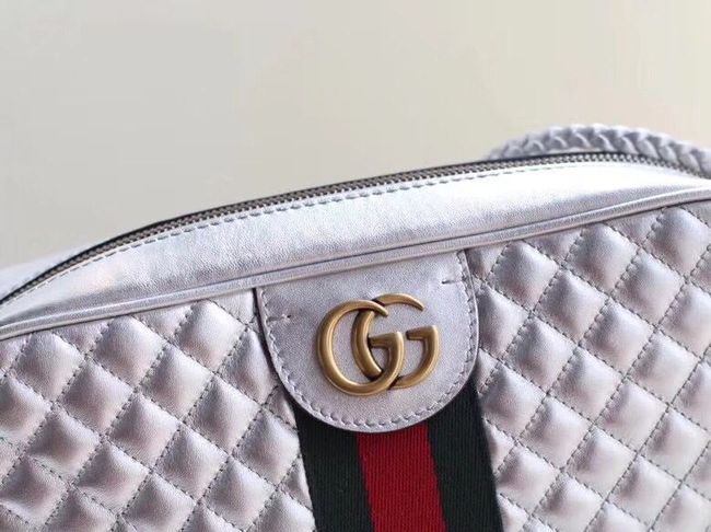 Gucci Laminated leather small shoulder bag 51061 silver