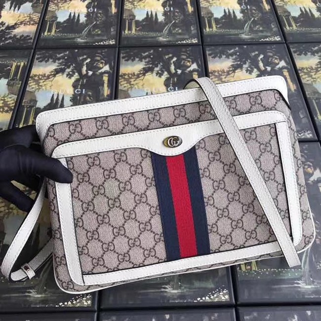 Gucci GG Supreme medium shoulder bag 523354 white