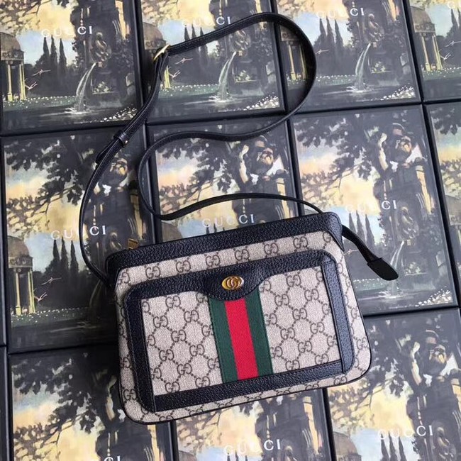 Gucci GG Supreme small shoulder bag 523354 black