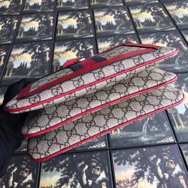 Gucci GG Supreme small shoulder bag 523354 red