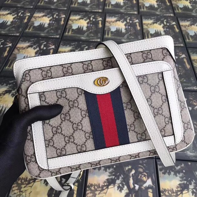 Gucci GG Supreme small shoulder bag 523354 white