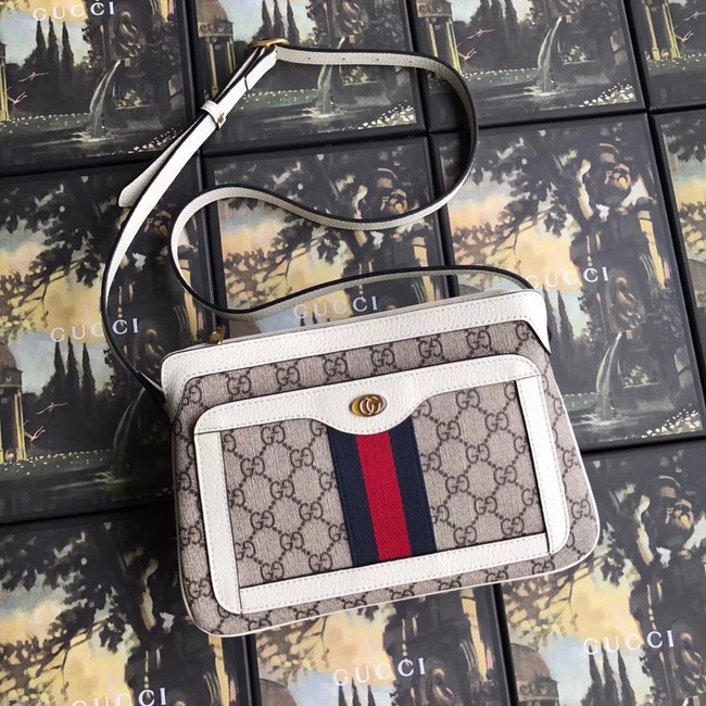 Gucci GG Supreme small shoulder bag 523354 white