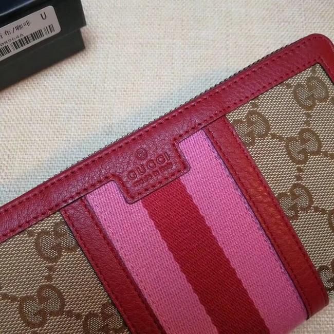 Gucci GG canvas zipper wallet 353651 red