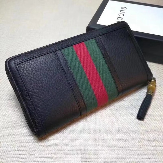 Gucci Leather zipper wallet 353651 black