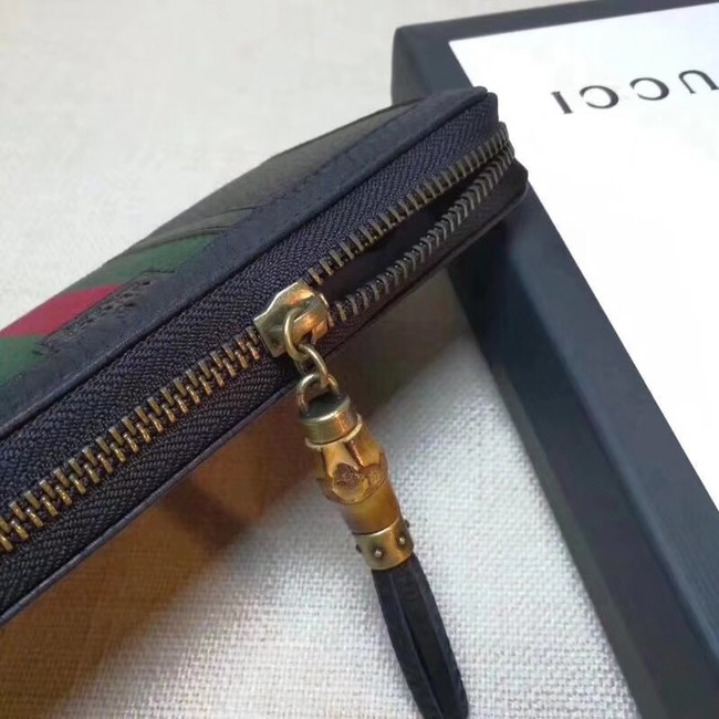 Gucci Leather zipper wallet 353651 black