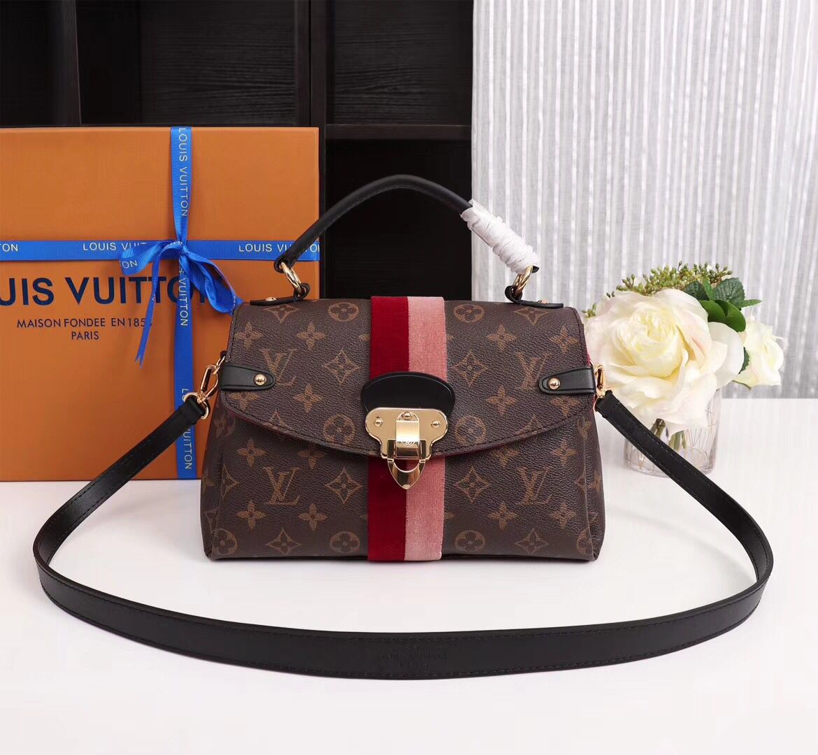 Louis Vuitton GEORGES BB M43866 pink&red