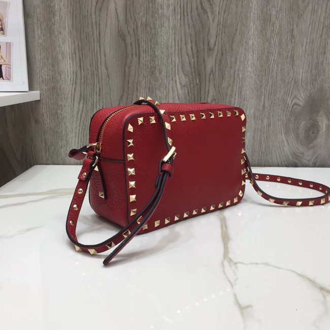 VALENTINO Rockstud leather cross-body bag 97410 red