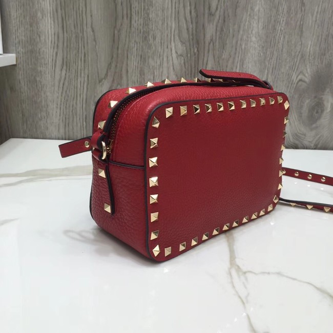 VALENTINO Rockstud leather cross-body bag 97410 red