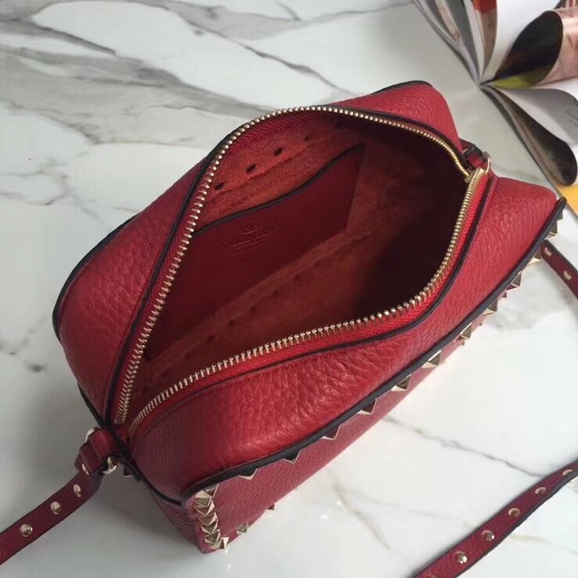 VALENTINO Rockstud leather cross-body bag 97410 red